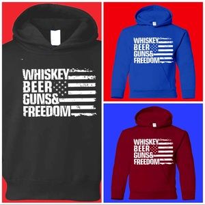 Whiskey Guns Beer and Freedom Hoodie